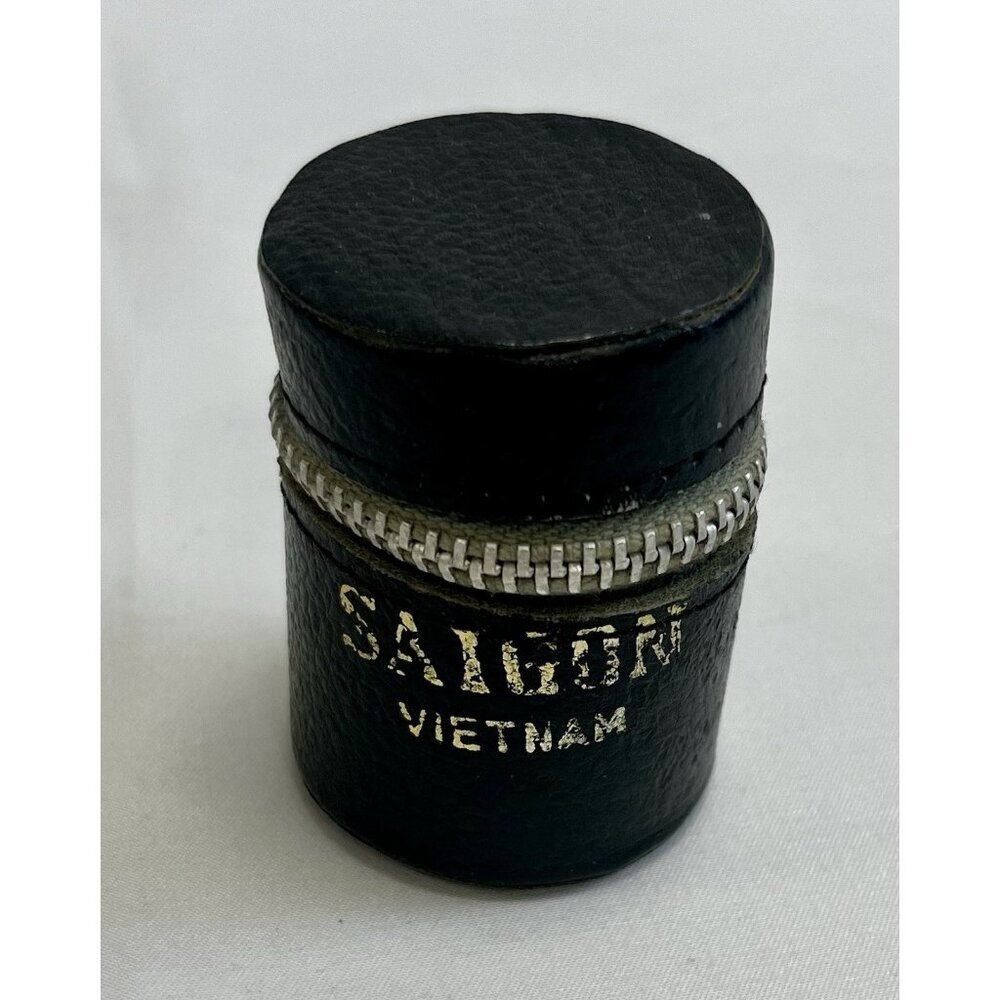 RARE VINTAGE VIETNAM ERA BLACK ZIPPER 35mm FILM CASE CANISTER HOLDER 📸